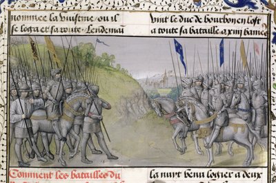 Ms 659 f.204 r. Het Franse Leger verslaat de Vlamingen bij Kassel in 1328, 1477 door Master of Mary of Burgundy